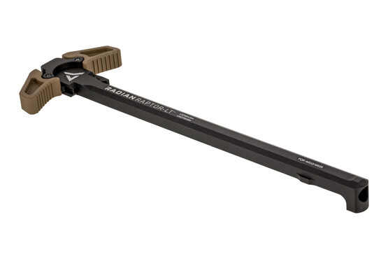 Radian Raptor AR10 LT ambidextrous charging handle features FDE polymer overmolded latches